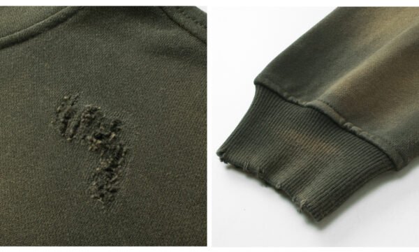 Custom 450 GSM Distressed Terry Pullover Hoodie 2532 - Style 5B3AFA - product detail view 11 Custom 450 GSM Distressed Terry Pullover Hoodie 2532 - Style 5B3AFA - product detail view 11