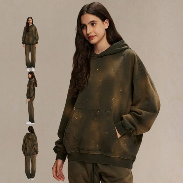 Custom 450 GSM Distressed Terry Pullover Hoodie 2532 - Style 5B3AFA - product detail view 4 Custom 450 GSM Distressed Terry Pullover Hoodie 2532 - Style 5B3AFA - product detail view 4