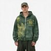 Custom Vintage-Washed Distressed Graphic Pullover Hoodie - Style E513E2 - product detail view 4
