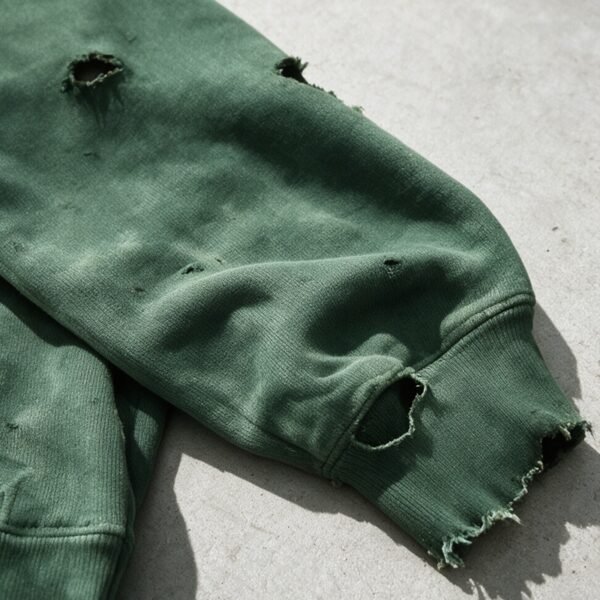 Custom Vintage-Washed Distressed Graphic Pullover Hoodie - Style E513E2 - product detail view 7