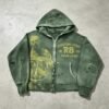Custom Vintage-Washed Distressed Graphic Pullover Hoodie - Style E513E2 - product detail view 10