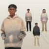 Unisex distressed wash pullover hoodies in various colors