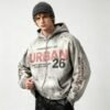 Custom Distressed Washed Graphic Hoodie - Style 0F0556 - product detail view 2