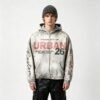 Custom Distressed Washed Graphic Hoodie - Style 0F0556 - product detail view 4