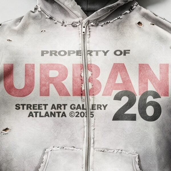 Custom Distressed Washed Graphic Hoodie - Style 0F0556 - product detail view 8