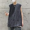 Custom Distressed Washed Oversized Sleeveless T-Shirt - Style E0F5F5 - product detail view 3 Custom Distressed Washed Oversized Sleeveless T-Shirt - Style E0F5F5 - product detail view 3