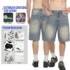 Custom Distressed Wide-Leg Denim Shorts 26518 - Style 1C07F4 Custom Distressed Wide-Leg Denim Shorts 26518 - Style 1C07F4