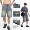 Custom Distressed Wide-Leg Denim Shorts 26518 - Style 1C07F4 - product detail view 2 Custom Distressed Wide-Leg Denim Shorts 26518 - Style 1C07F4 - product detail view 2