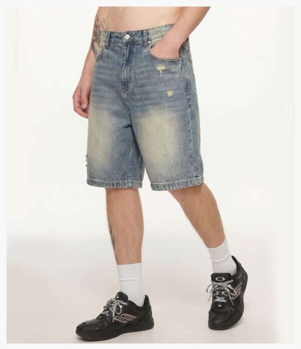 Custom Distressed Wide-Leg Denim Shorts 26518 - Style 1C07F4 - product detail view 11 Custom Distressed Wide-Leg Denim Shorts 26518 - Style 1C07F4 - product detail view 11