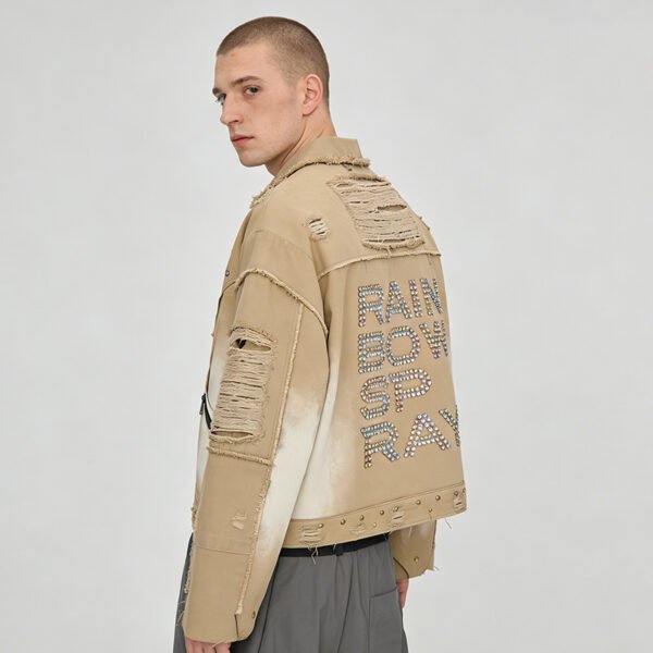 Custom Distressed Spray-Finish Workwear Jacket - Style 0B62B2 - product detail view 6 Custom Distressed Spray-Finish Workwear Jacket - Style 0B62B2 - product detail view 6