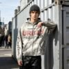 Custom Distressed Zip-Front Graphic Hoodie - Style 92E1A7