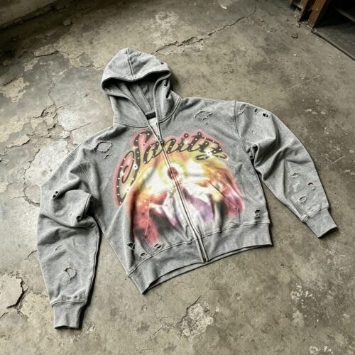 Custom Distressed Graphic Zip Hoodie - Style 66D921 Custom Distressed Graphic Zip Hoodie - Style 66D921