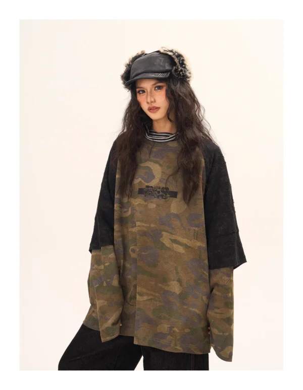 Custom Camo Double-Layer Long-Sleeve T-Shirt | - Style 280DEB - product detail view 2 Custom Camo Double-Layer Long-Sleeve T-Shirt | - Style 280DEB - product detail view 2