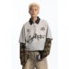 Custom Double-Layer Camo Sleeve Vintage Polo - 507D98 - Style 507D98 - product detail view 3