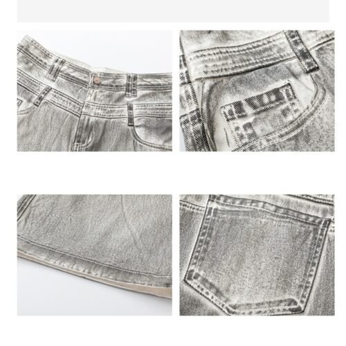 Custom Double-Waist Washed Straight Jeans - Style A63186 Custom Double-Waist Washed Straight Jeans - Style A63186