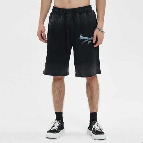 Custom Men's Washed Drawstring Knit Shorts - Style 55EEAC Custom Men's Washed Drawstring Knit Shorts - Style 55EEAC
