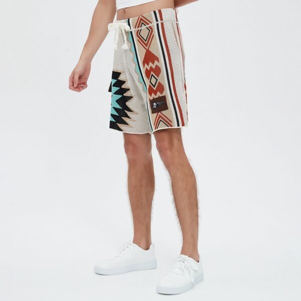 Custom Men's Washed Drawstring Knit Shorts - Style 55EEAC - product detail view 2 Custom Men's Washed Drawstring Knit Shorts - Style 55EEAC - product detail view 2