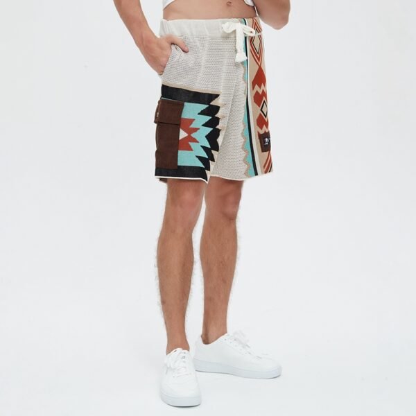 Custom Men's Washed Drawstring Knit Shorts - Style 55EEAC - product detail view 4 Custom Men's Washed Drawstring Knit Shorts - Style 55EEAC - product detail view 4