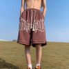 Custom Gothic Graphic Drawstring Street Shorts - Style 13C0E5 - product detail view 5 Custom Gothic Graphic Drawstring Street Shorts - Style 13C0E5 - product detail view 5
