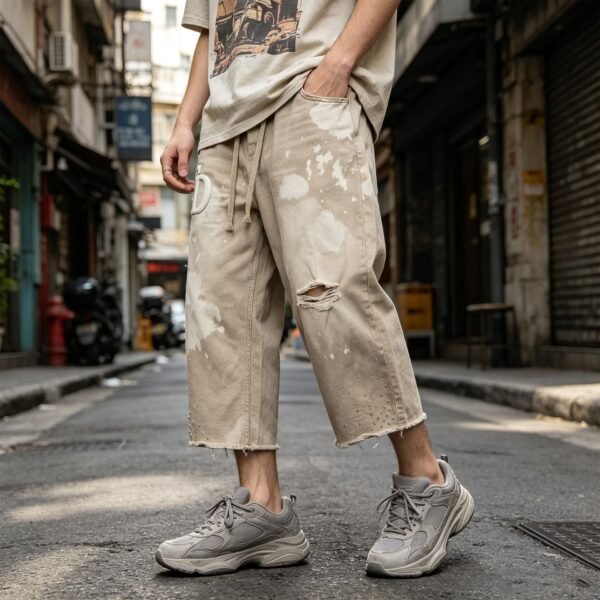 Custom Relaxed Drawstring Vintage Pants 715-08 - Style A8EA73 - product detail view 2