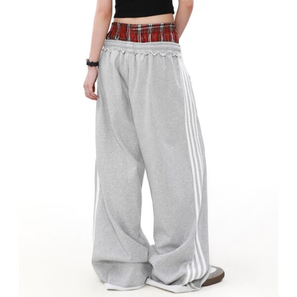 Custom Dual-Waist Stripe Wide-Leg Sweatpants - Style EAEC82 - product detail view 2 Custom Dual-Waist Stripe Wide-Leg Sweatpants - Style EAEC82 - product detail view 2