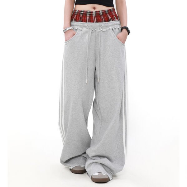 Custom Dual-Waist Stripe Wide-Leg Sweatpants - Style EAEC82 - product detail view 5 Custom Dual-Waist Stripe Wide-Leg Sweatpants - Style EAEC82 - product detail view 5