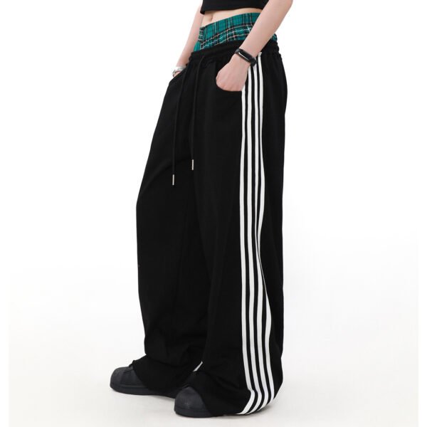 Custom Dual-Waist Stripe Wide-Leg Sweatpants - Style EAEC82 - product detail view 6 Custom Dual-Waist Stripe Wide-Leg Sweatpants - Style EAEC82 - product detail view 6