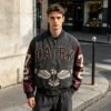 Custom Eagle Patch Varsity Bomber Jacket 710-16 - Style B42F00 Custom Eagle Patch Varsity Bomber Jacket 710-16 - Style B42F00