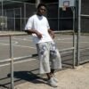 Custom Celestial Embellished French Terry Capri Pants - Style 732308 Man wearing custom celestial embellished french terry capri pants