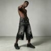 Custom Embellished Flame Capri Jeans | - Style CD7290 - product detail view 3