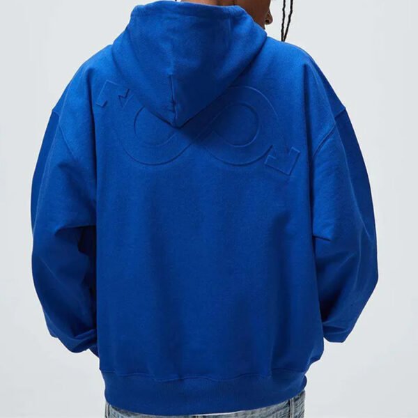 Custom Oversized Embossed Graphic Drop-Shoulder Hoodie - Style 82B2BD - product detail view 4