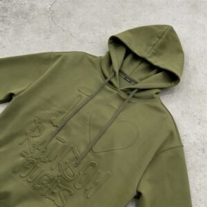Custom Embossed Heart Graphic Pullover Hoodie - Style 3E3D7E