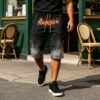 Custom Spray-Dyed Embroidered Capri Pants - Style 149789 - product detail view 6