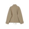 Custom Loose Layered Cargo Lapel Jacket | VW-D19EC - Style D19EC1 Back view of a tan loose layered cargo lapel jacket
