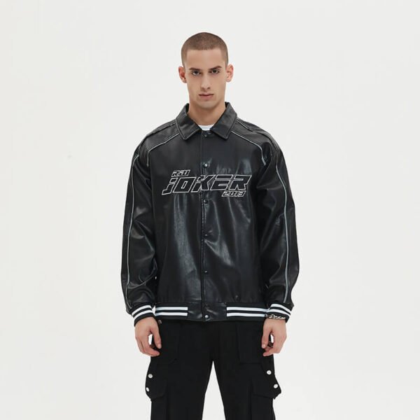 Custom Embroidered Streetwear Leather Jacket - Style 7FC2B1 Custom Embroidered Streetwear Leather Jacket - Style 7FC2B1