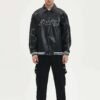 Custom Embroidered Streetwear Leather Jacket - Style 7FC2B1 - product detail view 6 Custom Embroidered Streetwear Leather Jacket - Style 7FC2B1 - product detail view 6