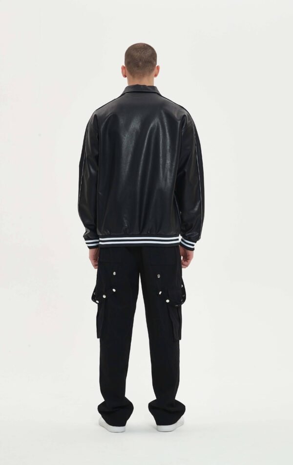 Custom Embroidered Streetwear Leather Jacket - Style 7FC2B1 - product detail view 7 Custom Embroidered Streetwear Leather Jacket - Style 7FC2B1 - product detail view 7