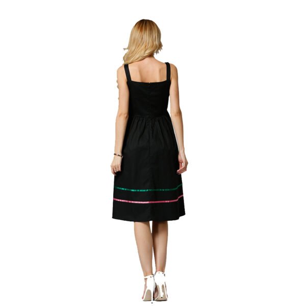 Custom Embroidered Square-Neck Midi Dress D38E - Style D38E54 - product detail view 2