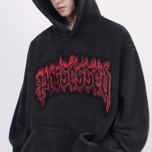 Custom Black Embroidered Pullover Hoodie - Style 8AE53E Custom Black Embroidered Pullover Hoodie - Style 8AE53E