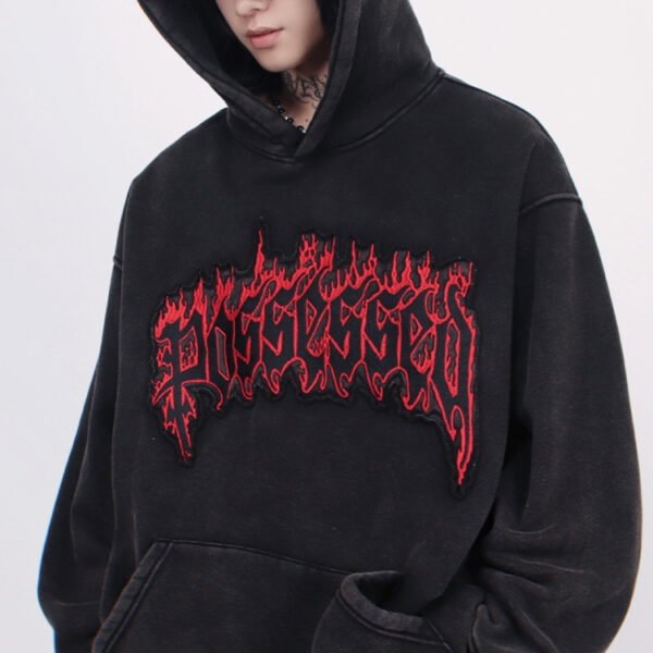 Custom Black Embroidered Pullover Hoodie - Style 8AE53E Custom Black Embroidered Pullover Hoodie - Style 8AE53E