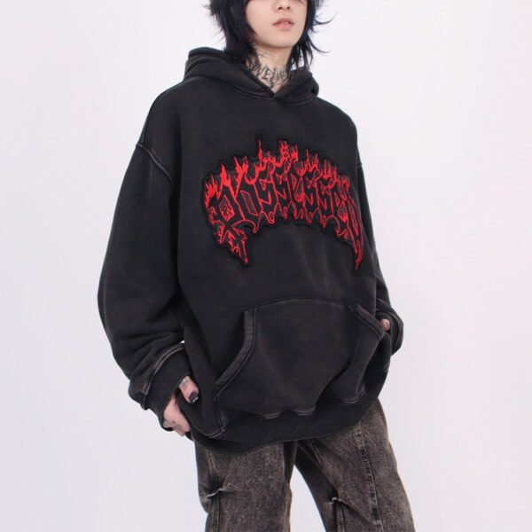Custom Black Embroidered Pullover Hoodie - Style 8AE53E - product detail view 2 Custom Black Embroidered Pullover Hoodie - Style 8AE53E - product detail view 2