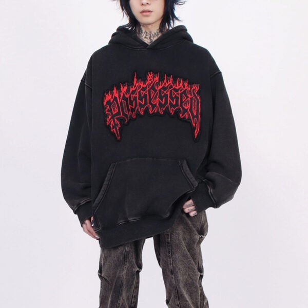Custom Black Embroidered Pullover Hoodie - Style 8AE53E - product detail view 3 Custom Black Embroidered Pullover Hoodie - Style 8AE53E - product detail view 3