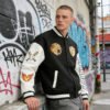 Custom Embroidered Two-Tone Varsity Jacket - VW-VJ01 - Style 879907 - product detail view 5 Custom Embroidered Two-Tone Varsity Jacket - VW-VJ01 - Style 879907 - product detail view 5