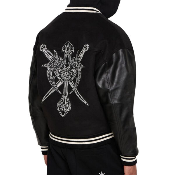 Custom Embroidered Mixed-Material Varsity Jacket VW-582B - Style 582BCC Custom Embroidered Mixed-Material Varsity Jacket VW-582B - Style 582BCC