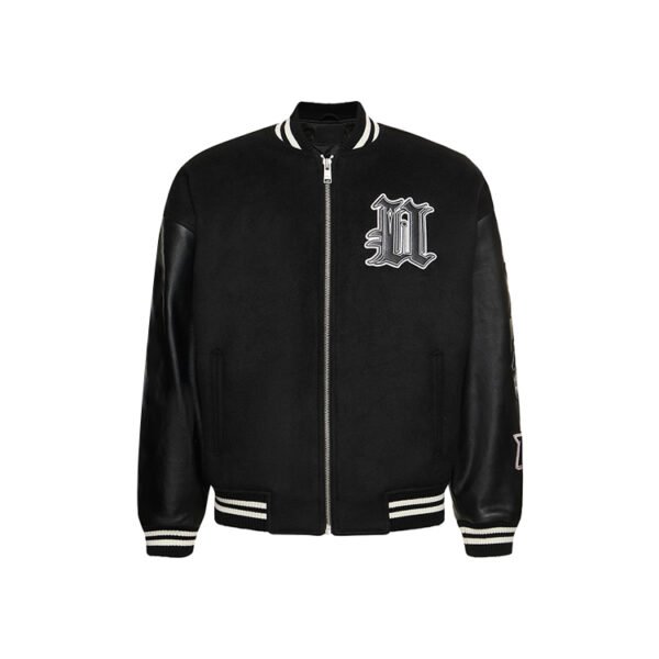 Custom Embroidered Mixed-Material Varsity Jacket VW-582B - Style 582BCC - product detail view 4 Custom Embroidered Mixed-Material Varsity Jacket VW-582B - Style 582BCC - product detail view 4