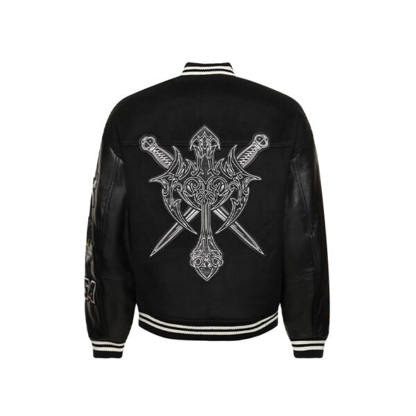 Custom Embroidered Mixed-Material Varsity Jacket VW-582B - Style 582BCC - product detail view 5 Custom Embroidered Mixed-Material Varsity Jacket VW-582B - Style 582BCC - product detail view 5