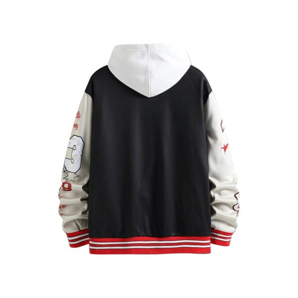 Custom Embroidered Contrast Collar Varsity Jacket - Style E87A03 - product detail view 4