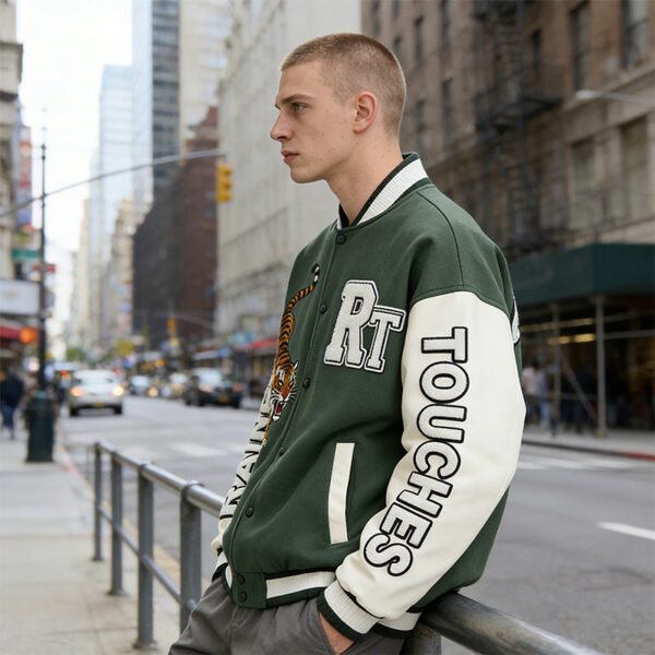 Custom Embroidered Varsity Jacket with Drape-Controlled Artwork - Style 52B561 - product detail view 3