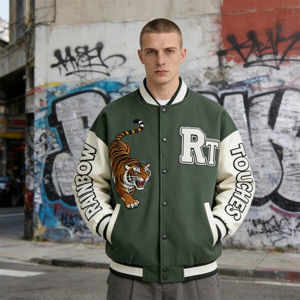 Custom Embroidered Varsity Jacket with Drape-Controlled Artwork - Style 52B561 - product detail view 4