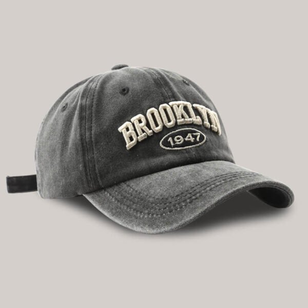 Custom Vintage Embroidered Curved-Brim Baseball Cap - Style 1E6878 - product detail view 2 Custom Vintage Embroidered Curved-Brim Baseball Cap - Style 1E6878 - product detail view 2